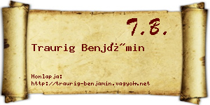 Traurig Benjámin névjegykártya